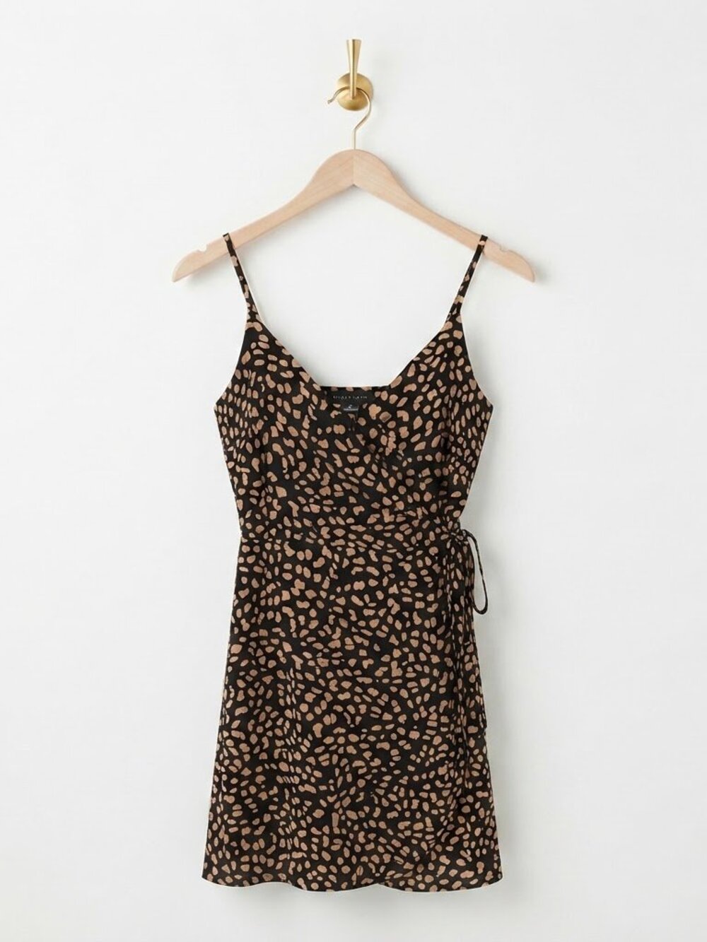 Sanctuary Leopard Print Wrap Mini Dress Small NWT Spaghetti Strap Cocktail Boho